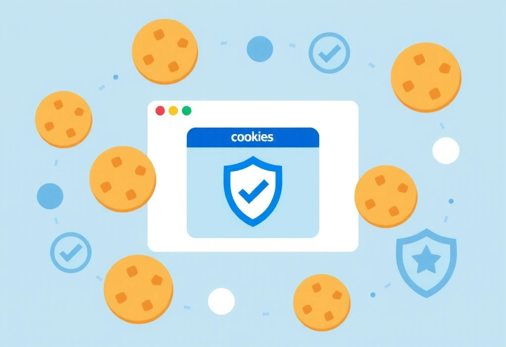 Illustration représentant des cookies numériques sur un site web