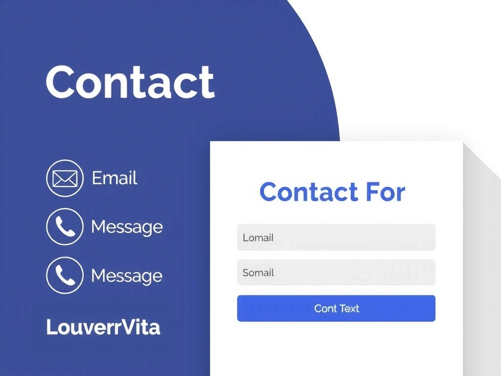 Illustration d'un formulaire de contact avec des icônes de communication
