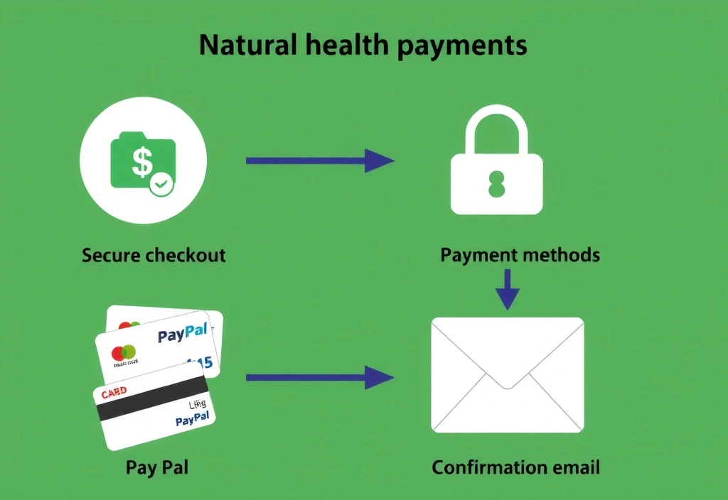 Visuel représentant les processus de livraison et paiement pour les produits naturels