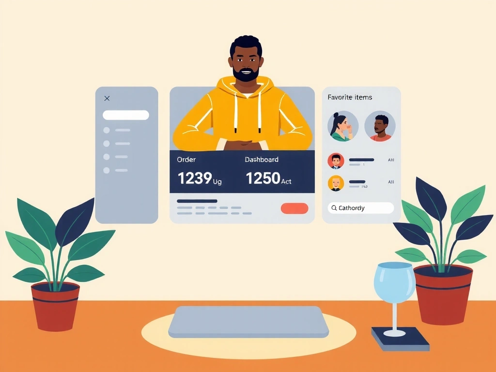 Illustration d'accueil chaleureuse pour le compte utilisateur