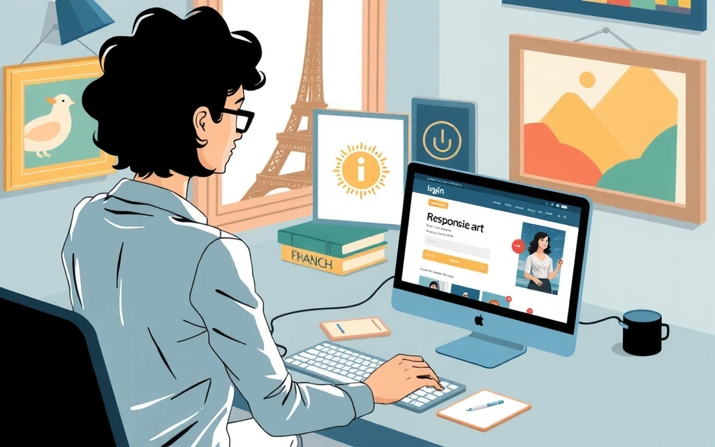 Illustration d'un utilisateur responsable naviguant sur le site Louvrevitacv